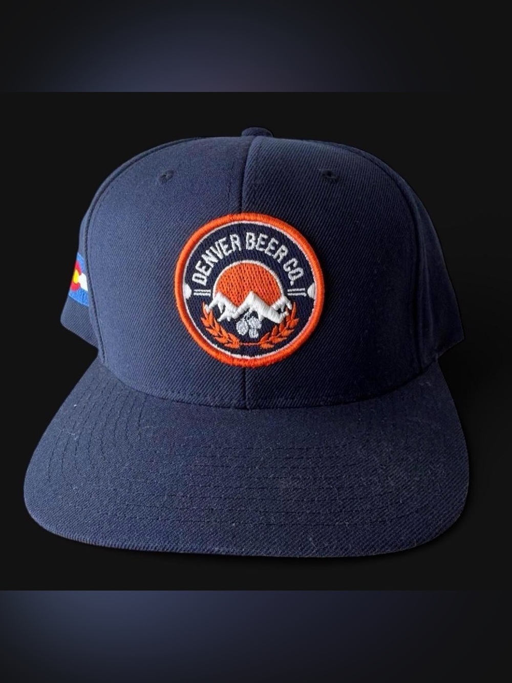 Denver Beer Co. Navy Snapback Hat with Orange Accents
